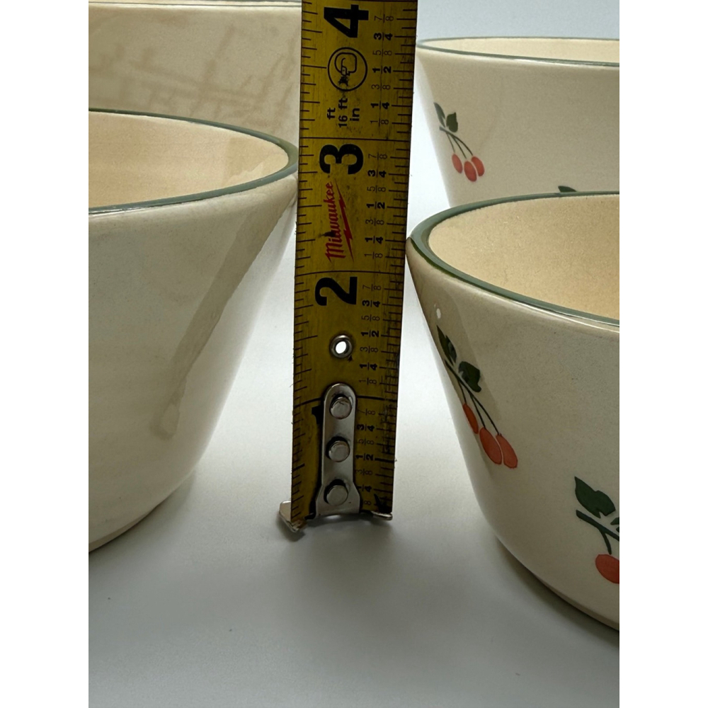 Vintage West Germany Cherry Mixing Bowl Set 4 Nesting Ceramic Bowls - Picture 9 of 9